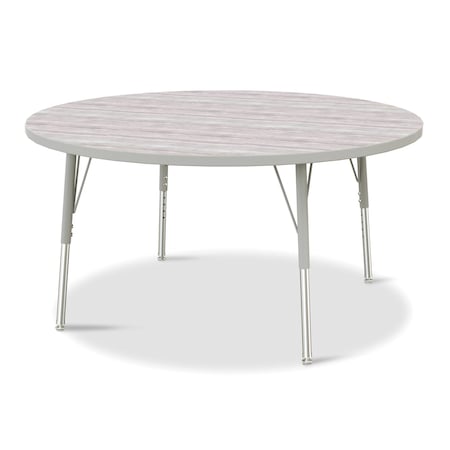 Jonti-Craft Berries Round Activity Table, 48 in. Diameter, E-height, Driftwood Gray/Gray/Gray 6433JCE450